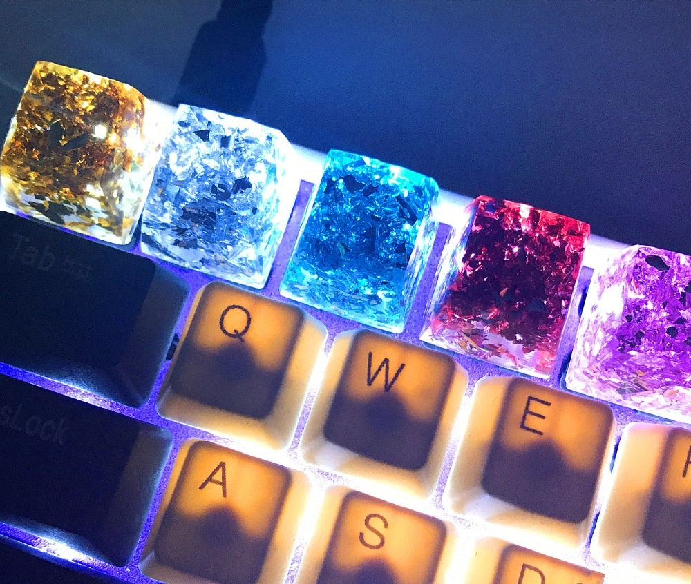 Handmade Resin & Silver Foil Artisan Keycap – Keyboard8