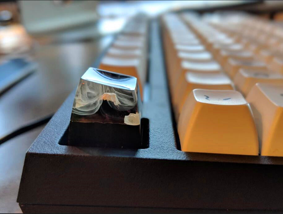 Handmade Mount Fuji Wood & Resin Artisan Keycap